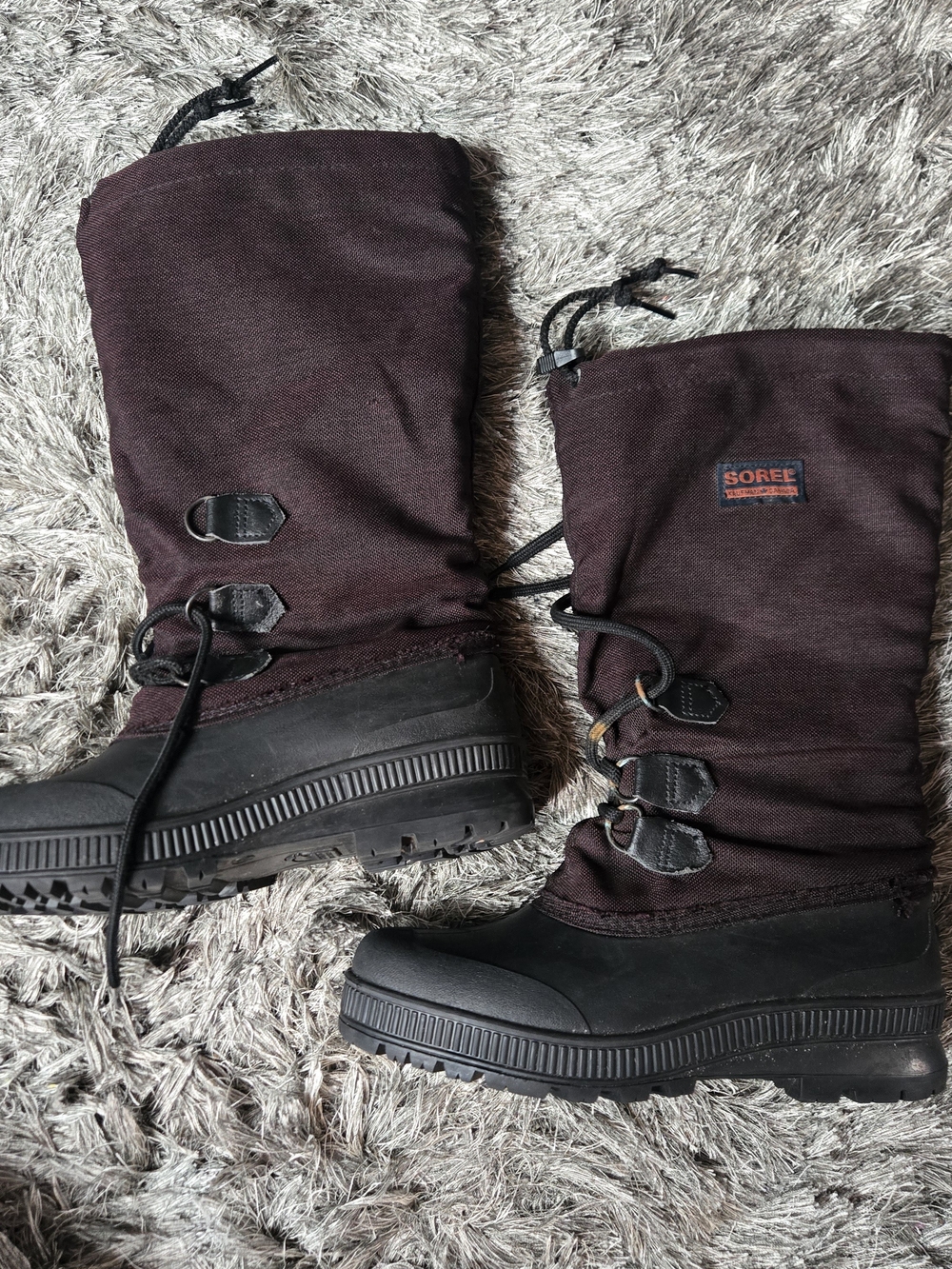 Vtg Sorel Snowcap Winter Boots Plum Size 8